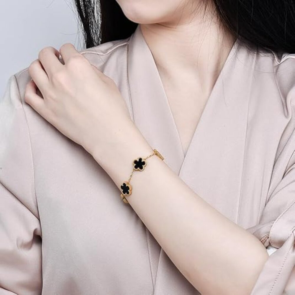 Neiman Marcus 18K Gold-Plated Four Leaf Clover Bracelet